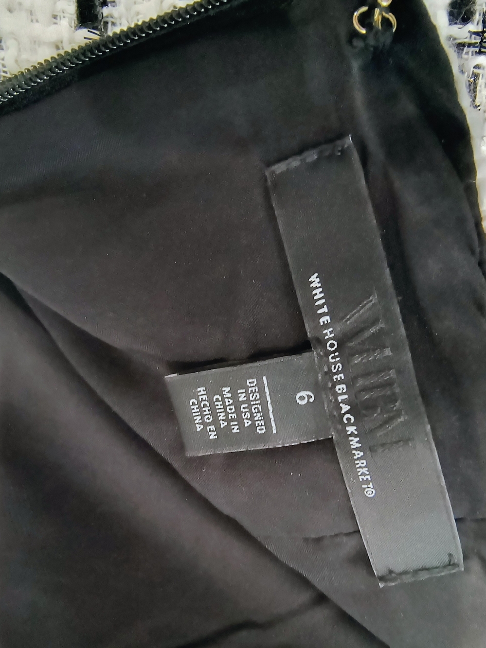 White House Black Market Black & White Tweed Pencil Skirt - Picture 3 of 5
